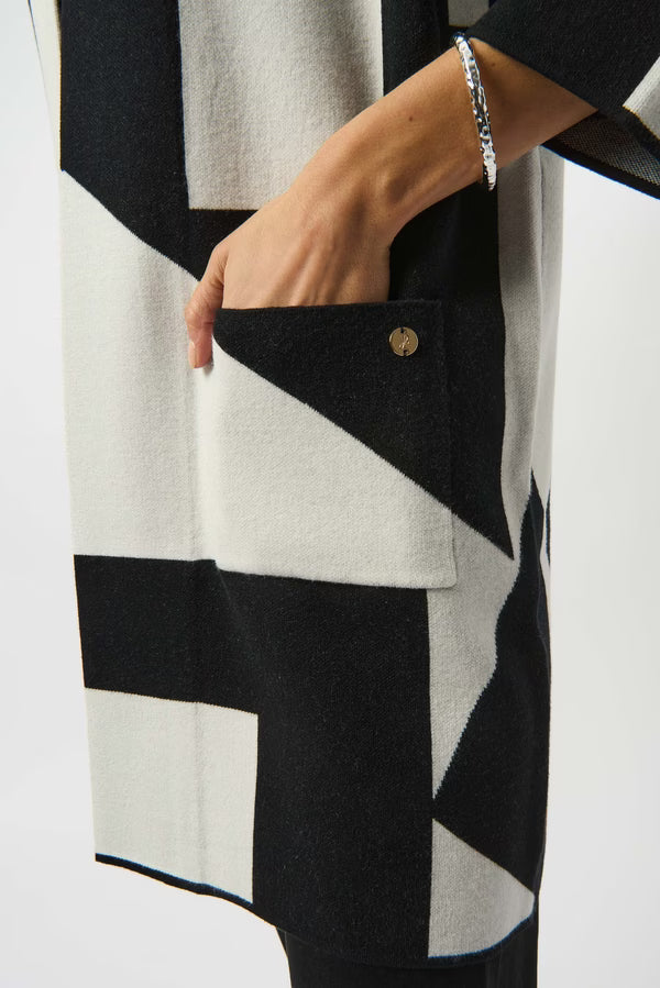 Cardigan Geométrico Black & Ivory – Joseph Ribkoff 253901
