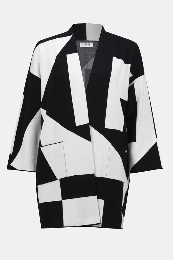 Cardigan Geométrico Black & Ivory – Joseph Ribkoff 253901