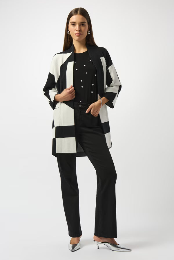 Cardigan Geométrico Black & Ivory – Joseph Ribkoff 253901