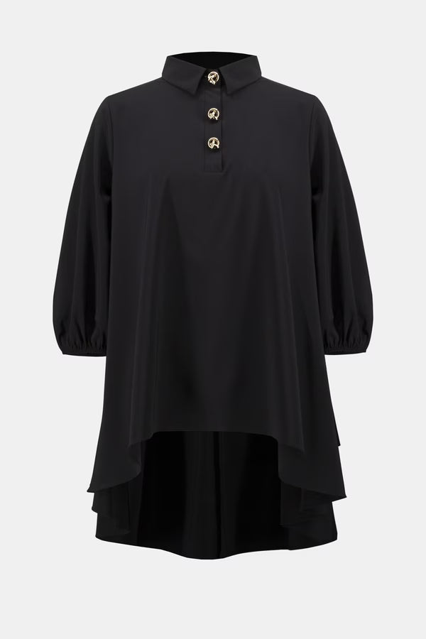 Blusa Camisera Negra Asimétrica – Joseph Ribkoff 254066