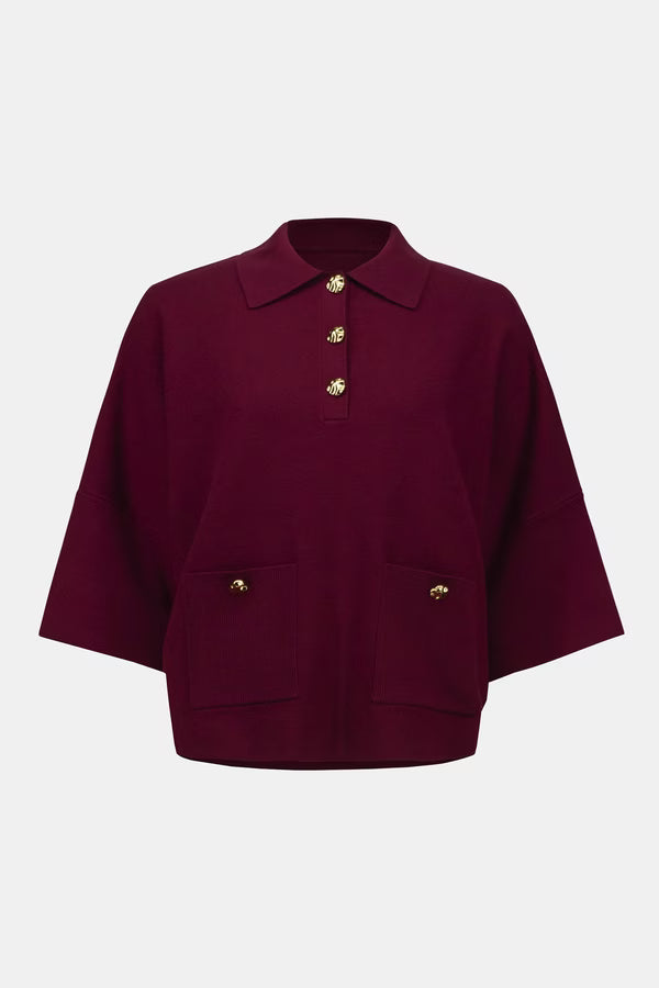 Blusa Tipo Polo Marfil – Elegancia Minimal Chic