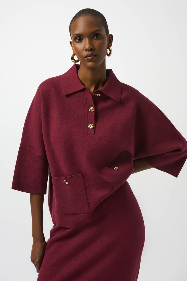 Blusa Tipo Polo Marfil – Elegancia Minimal Chic