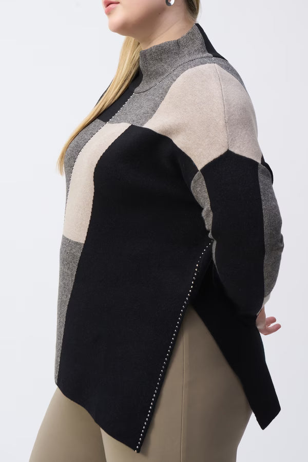 Suéter Patchwork Multicolor – Diseño Artístico y Elegancia Moderna 243944