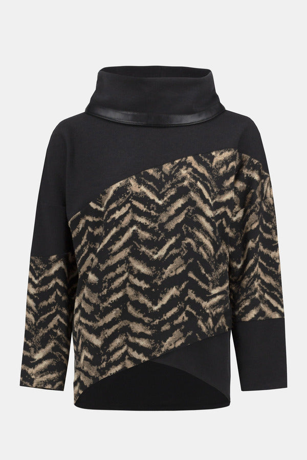 Blusa Animal Print con Cuello Drapeado – Sofisticación Urbana