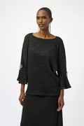 Blusa Negra con Brillo Sutil – Joseph Ribkoff 254098