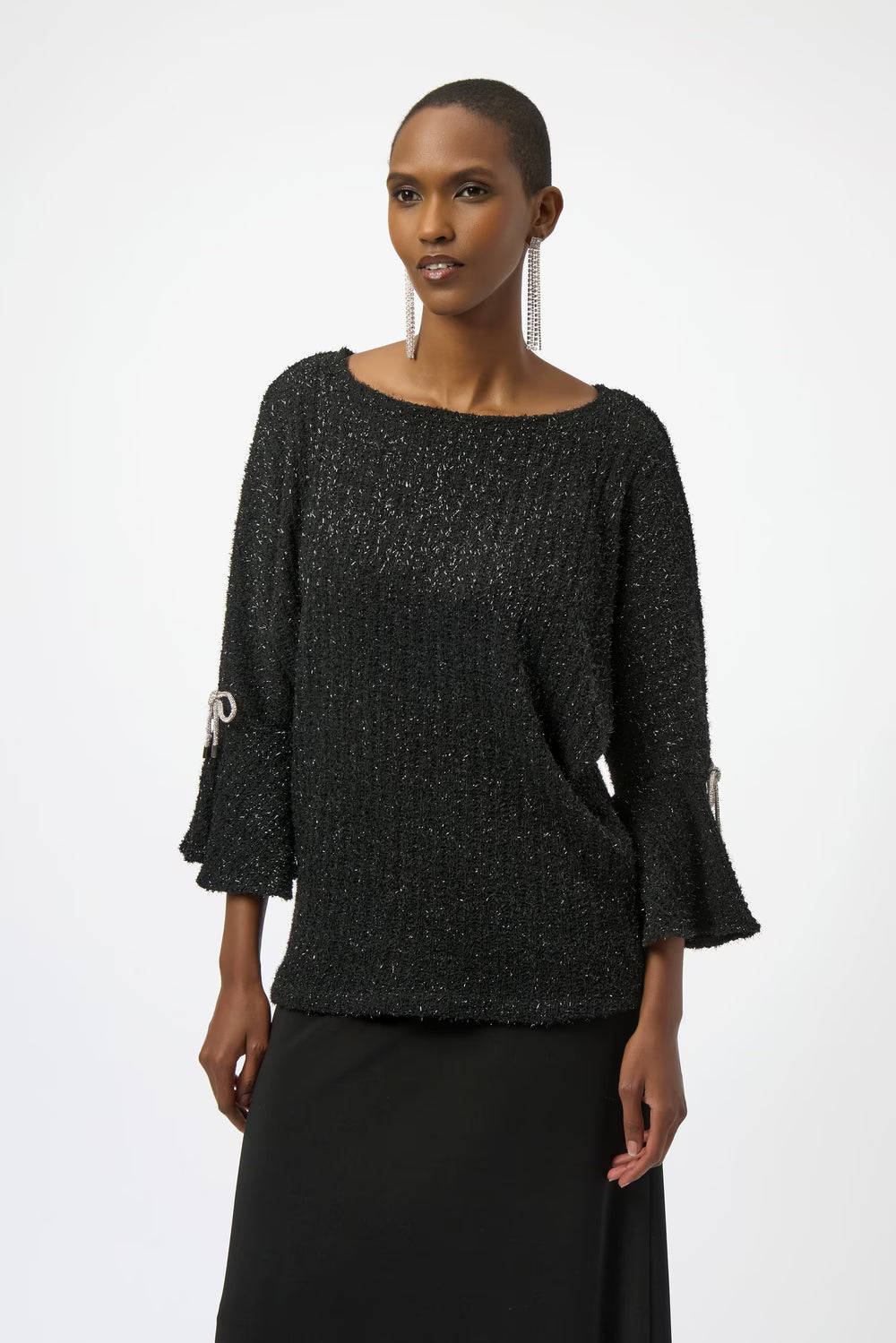 Blusa Negra con Brillo Sutil – Joseph Ribkoff 254098