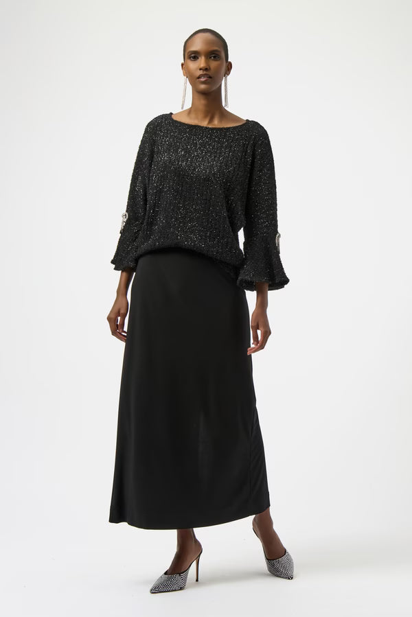 Blusa Negra con Brillo Sutil – Joseph Ribkoff 254098