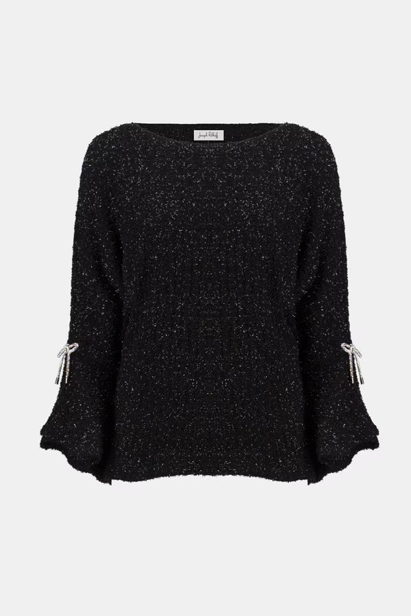 Blusa Negra con Brillo Sutil – Joseph Ribkoff 254098