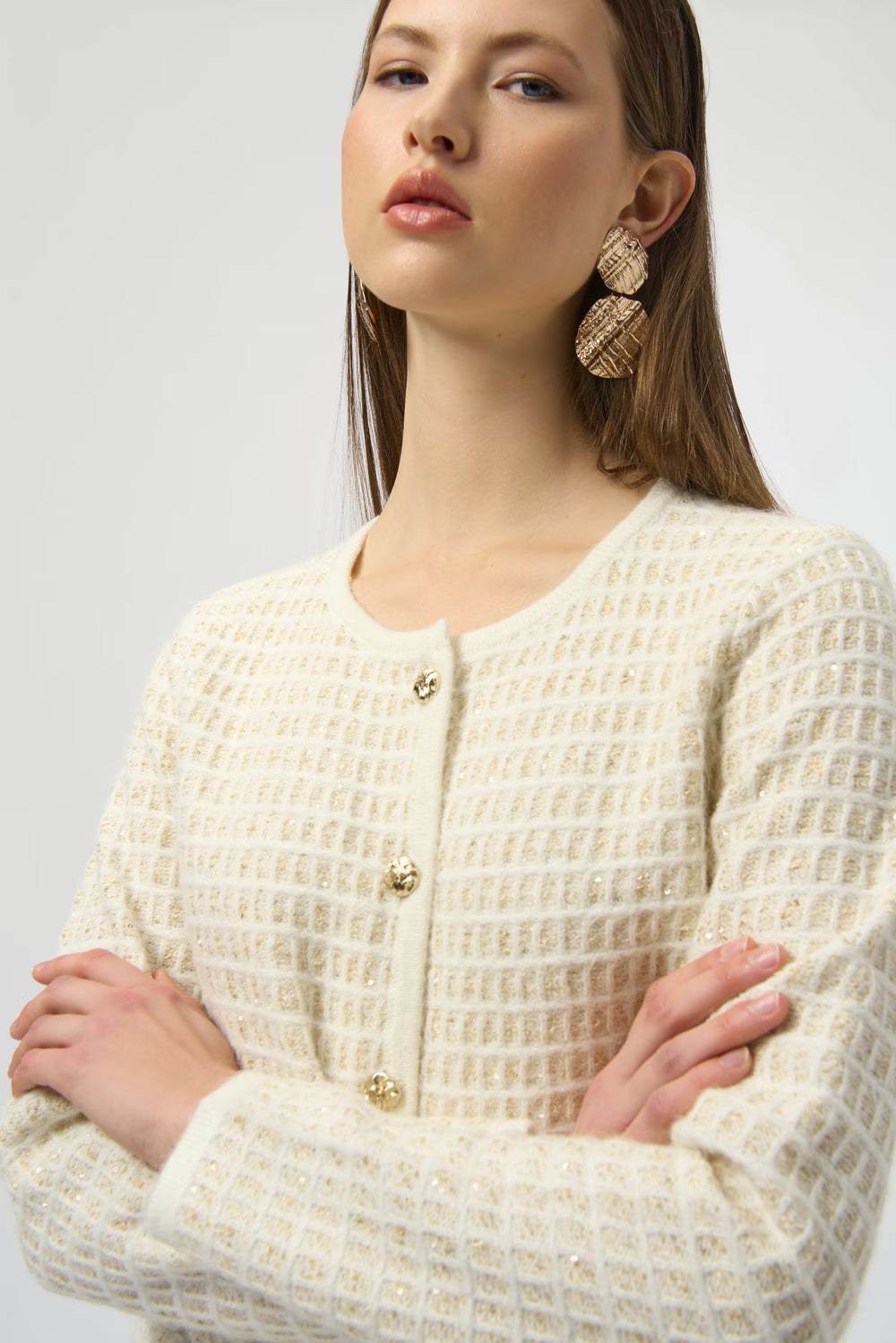 Blazer Corto Texturizado Marfil – Joseph Ribkoff 254938